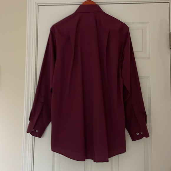 Kenneth Cole AWEARNESS Men's Shirt *** Size 16 32/33 Non-Iron Slim Fit Burgundy - Picture 5 of 7